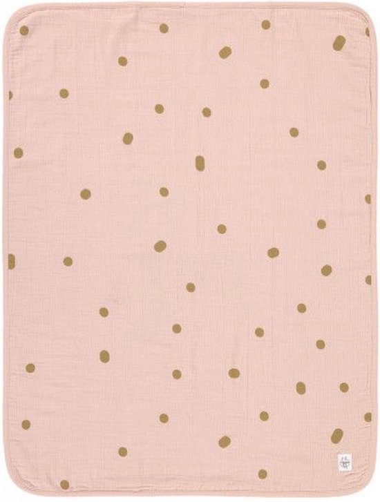 Lassig Muslin GOTS Dots Powder Pink 75 x 100 cm Wiegdeken 1312022772