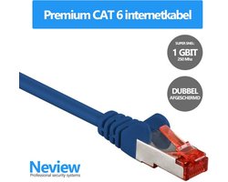 Neview - 3 meter premium S/FTP patchkabel - CAT 6 - Blauw - Dubbele afscherming - (netwerkkabel/internetkabel)