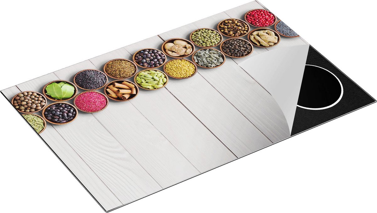 Chefcare Inductie Beschermer Kruidenbakjes op een Houten Tafel - 83x51,5 cm - Afdekplaat Inductie - Kookplaat Beschermer - Inductie Mat