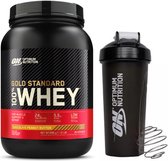 Optimum Nutrition Gold Standard 100% Whey Protein Bundle - Poudre de protéine de beurre d'arachide au chocolat + ON Shaker - 900 grammes (28 portions)