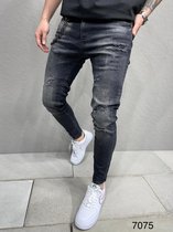 Jeans pour hommes Pantalon en Denim endommagé Slim Fit Skinny Zip Cheville Garçons Pantalon stretch décontracté Hip Hop Jeans Toutes les taillesW33