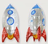 Raket Ballon - XL - 81x41cm - Thema feest - Versiering - Astronaut - Ruimte - Ruimtevaart - Ufo - Verjaardag  - Folie ballon - Ballonnen - Raket - Leeg - Helium ballon