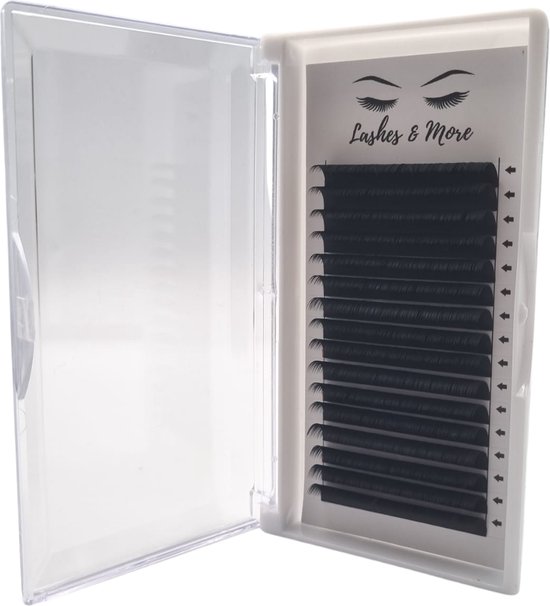 Extensions de cils Lashes & More - One By One - D Curl - Epaisseur 0.20 - Longueur 9mm - 16 rangs par plateau - faux cils - Flat Lashes