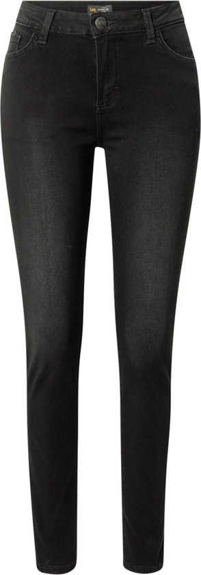 Zwarte Lee skinny jeans met een washed effect.