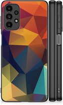 Coque transparente Samsung Galaxy A13 4G Siliconen Back Cover avec bord noir Polygon Color
