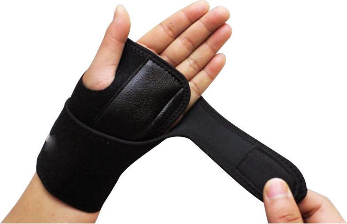 *** Polsbrace Rechts - Polssteun - Universeel Carpaal Deluxe Tunnel Syndroom Polsbrace - Zwart - van Heble® ***