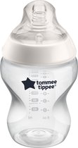 Tommee Tippee Closer to Nature - zuigflessen - langzame uitstroomsnelheid - anti-colic ventiel - 260 ml - pak van 1 - doorzichtig