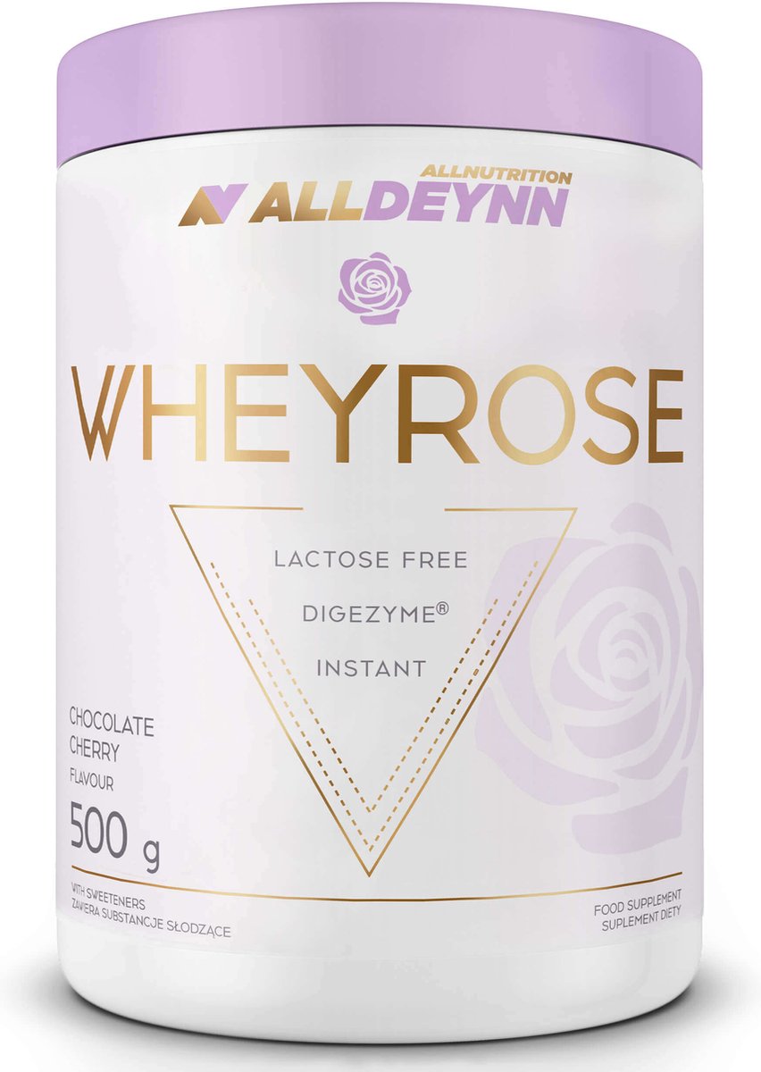 Goedkoopste Alldeynn | WheyRose | Coffee with cookie pieces 500gr 16 doseringen | Lactose vrij | Instant | Digezyme | Spijsvertering Enzymen | Eiwit shake | Proteïne shake | Whey Proteïne | Whey Protein | Nutriworld