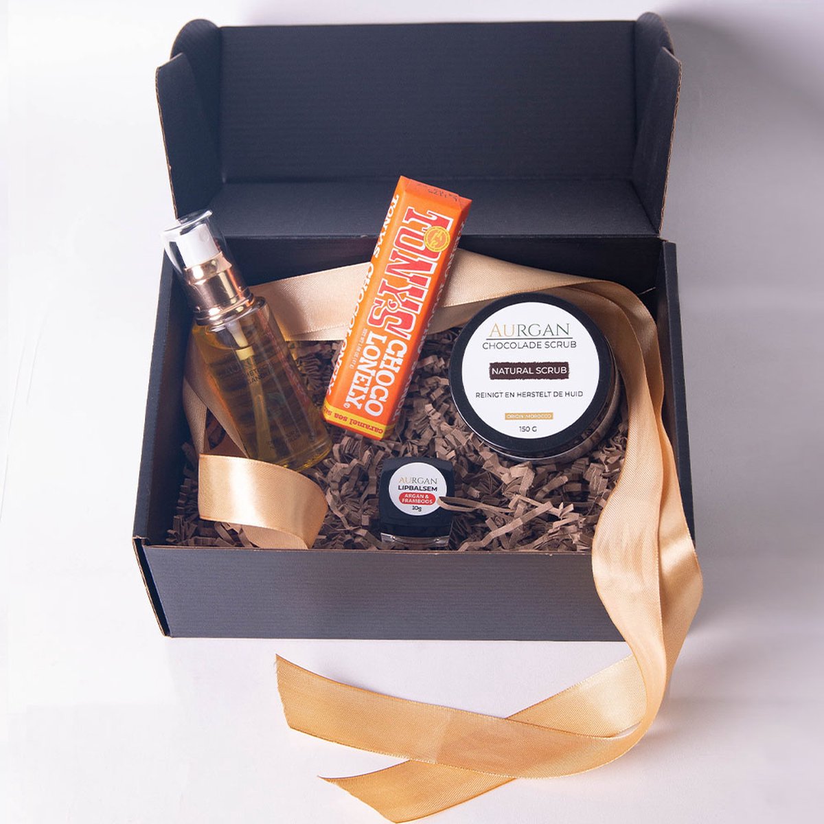 Choco Care Box – Inclusief 100% Pure Arganolie 30ml – Verjaardag Pakket – Cadeau tip – Man – Vrouw – Moederdag – Vaderdag – Geschenkset