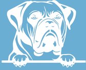 Auto - Raam sticker - Bullmastief - Gluur Hond - Peeking Dog - Spreuk - Decoratie Sticker - Aanhanger - Grappig - Funny