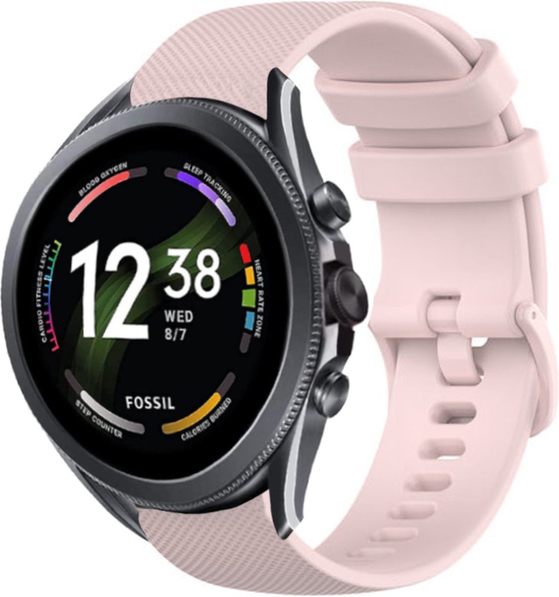 Strap-it Luxe siliconen bandje - geschikt voor Fossil Gen 5 / Gen 5e 44mm / Gen 6 44mm - roze