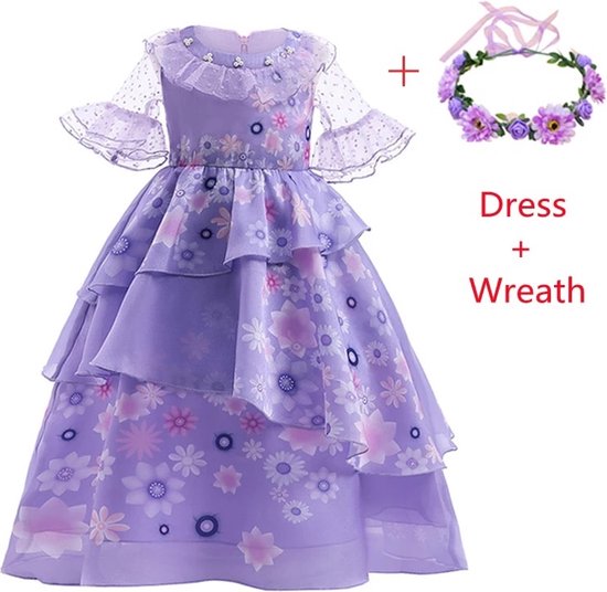 Robe Encanto Isabela | Costumes Madrigal Cosplay Pour Filles - 4/5 Ans