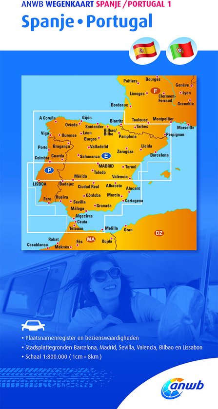 9789018042912 - ANWB Wegenkaart 1. Spanje/Portugal