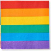 Regenboog Servetten - 16 Stuks - 16 x 16 cm - LHBTQ+ - Transgender - Pride Month - Feest - Gender - Verjaardag
