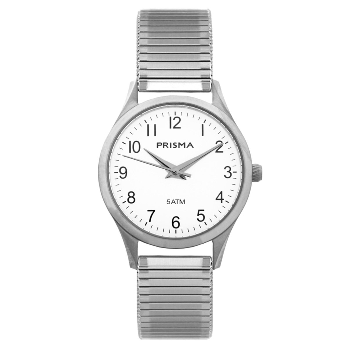 Prisma Zilverkleurig Dames Horloge met Rekband