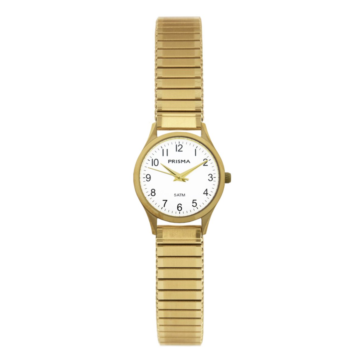 Dames Goudkleurig Horloge van Prisma met Rekband 21 mm