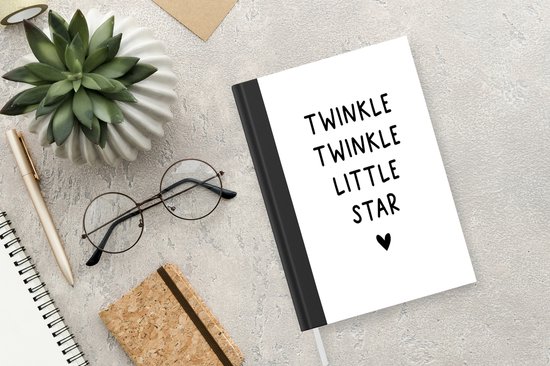 Carnet - Cahier d'écriture - Citation anglaise Twinkle twinkle little star with a heart - Carnet - Format A5 - Bloc-notes
