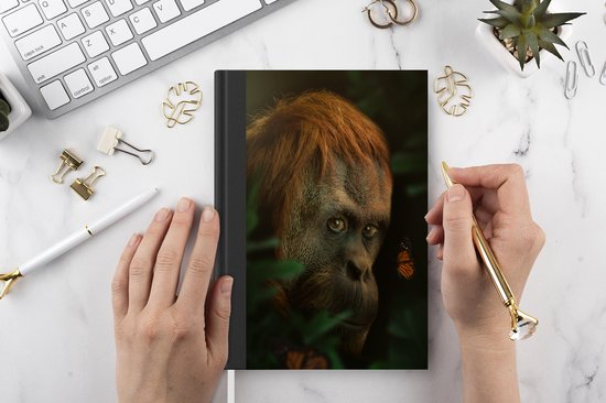 Carnet - Carnet d'écriture - Jungle - Singe - Papillon - Carnet - Format A5 - Bloc-notes