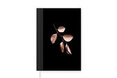 Carnet - Carnet d'écriture - Branche - Or rose - Feuilles - Carnet - Format A5 - Bloc-notes