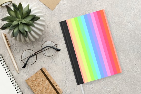 Carnet - Carnet d'écriture - Arc-en-ciel - Motifs - Pastel - Carnet - Format A5 - Bloc-notes