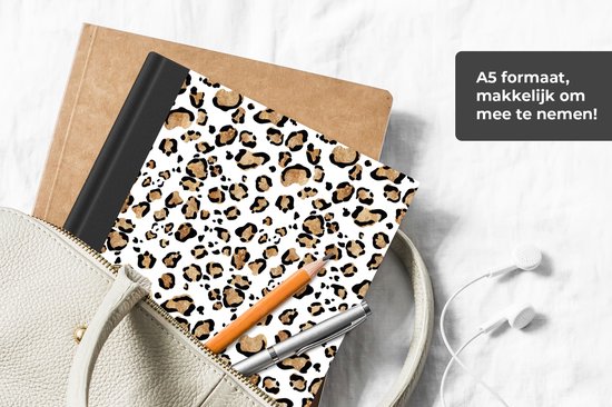 Carnet - Carnet d'écriture - Imprimé panthère - Marron - Motifs - Carnet - Format A5 - Bloc-notes