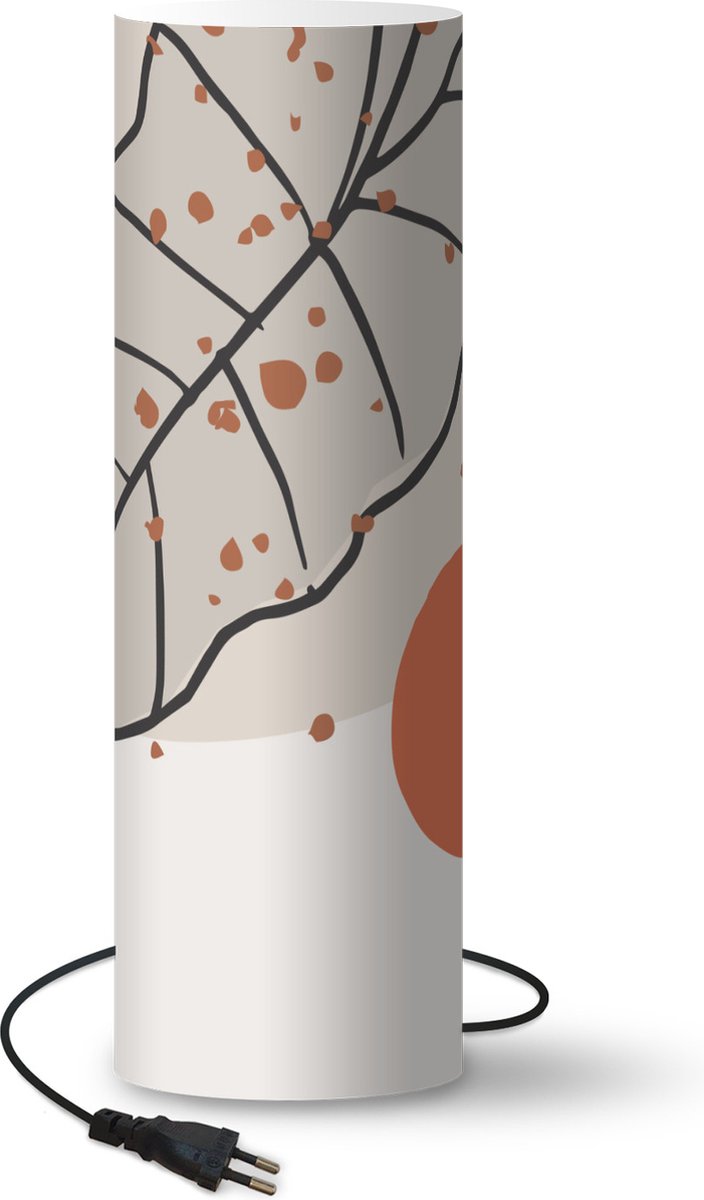 Lamp - Nachtlampje - Tafellamp slaapkamer - Zomer - Oranje - Blad - 70 cm hoog - Ø22.3 cm - Inclusief LED lamp