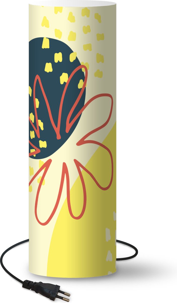 Lamp - Nachtlampje - Tafellamp slaapkamer - Zomer - Bloem - Abstract - 60 cm hoog - Ø19.1 cm - Inclusief LED lamp