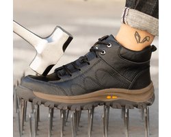 Werkschoenen - 38 - Dames / Heren - Lederen Veiligheidsschoenen - Schoenen voor werk - Werkende laarzen - Beschermende schoenen - Anti ippact - Onmenkijable Sole - Anti slip - Beschermende neus - Beschermende zool