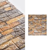 Vermeyen | Moderne Zelfklevende 3D Stenen Muur Sticker | Muur Behang | Plaktegel | Waterdicht | Zelfklevend Behang | 10 Stuks | Castello Natuursteen