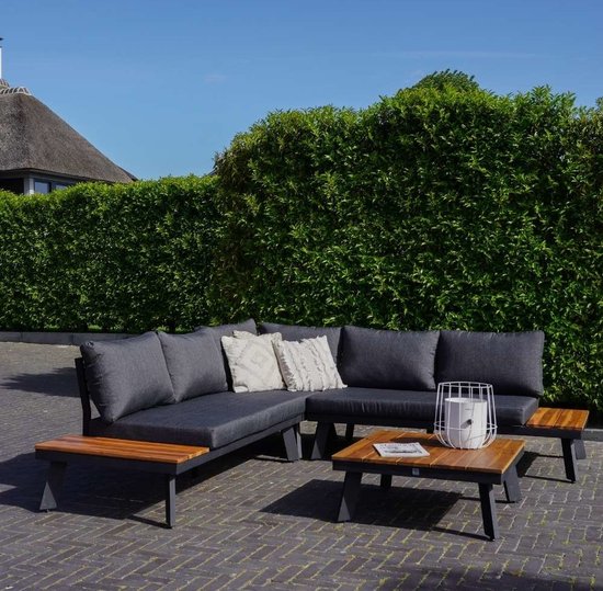 wees gegroet gesprek De onze LUX outdoor living New York lounge hoekbank tuin 4-delig | aluminium +  hardhout |... | bol.com