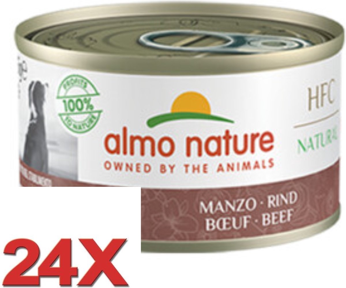 Almo Nature HFC - Blik Hondenvoer - Rundvlees - 24x95gr