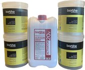 Borthe - Blondeer Pakket - Blondeerpoeder 4 kg - Wit - Oxidatie 6% 5L - 20 Volume