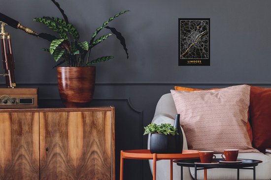 Stickers muraux - Carte - Limoges - Plan de ville - France - Carte - 20x30 cm - Film adhésif