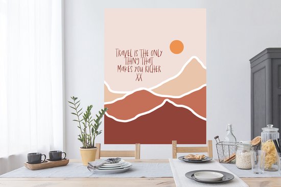 Stickers muraux - Proverbes - Citations - Le voyage est la seule chose qui vous rend plus riche - Oranje - 90x120 cm - Feuille adhésive