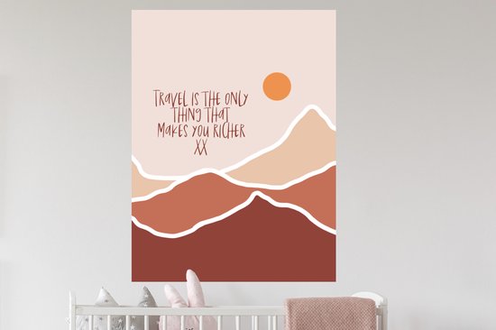 Stickers muraux - Proverbes - Citations - Le voyage est la seule chose qui vous rend plus riche - Oranje - 90x120 cm - Feuille adhésive