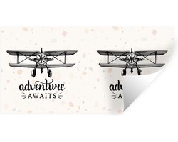 Muurstickers - Sticker Folie - Spreuken - Quotes - Adventure awaits - Reizen - 80x40 cm - Plakfolie - Muurstickers Kinderkamer - Zelfklevend Behang - Zelfklevend behangpapier - Stickerfolie