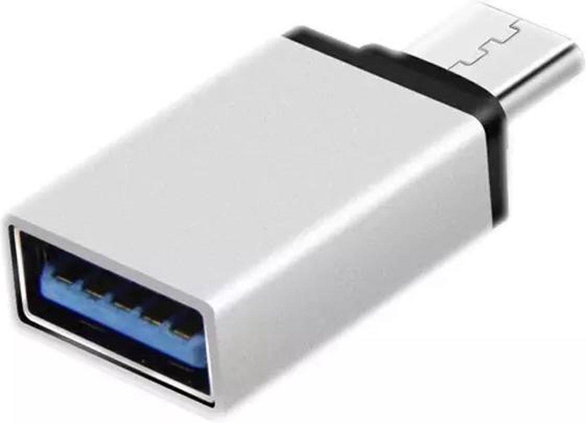 Premium USB-C naar USB-A 3.0 Converter Adapter 2 Stuks Zilver | USB C naar USB A | Hub | Kabel | Computer Accessoires | Game PC | Laptop Hulpmiddel | Splitter