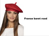 Franse baret rood - Landen Frankrijk Hoofddeksel festival thema feest fun hoed