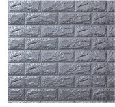 Vermeyen | Moderne Zelfklevende 3D Stenen Muur Sticker | Muur Behang | Plaktegel | Waterdicht | Zelfklevend Behang | 10 Stuks | Zilver Grijs