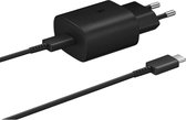 Samsung PD 25W Wall charger + cable- USB-C Snellader - Black