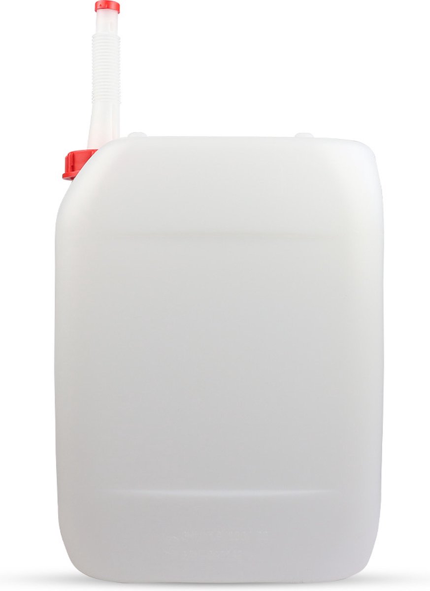 Jerrycan 20 Liter - Transparant - Kunststof - Opstapelbaar - UN-Gecertificeerd - Geschikt voor Benzine, Diesel, Water, Desinfectie Vat - Inclusief Schenktuit - Airocans