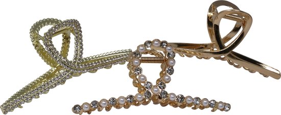 Jessidress® Luxe Haarklemmen Elegante Haarklem Chique Haarclips Metaal Haarklem Zeer Sterke Haarklem met strass