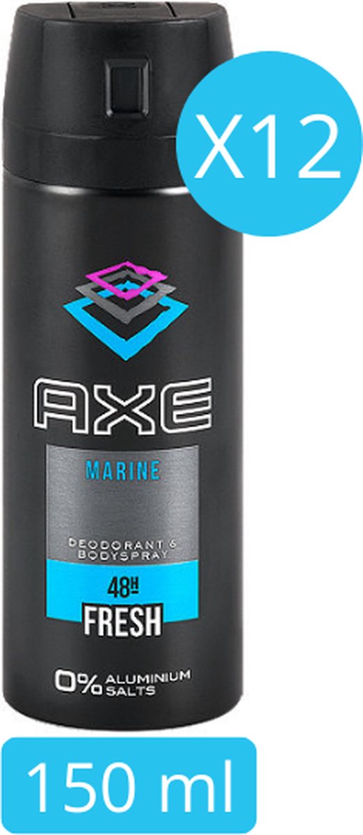 Goedkoopste Axe Marine Deodorant Bodyspray (Voordeelverpakking) - 12 x 150 ml