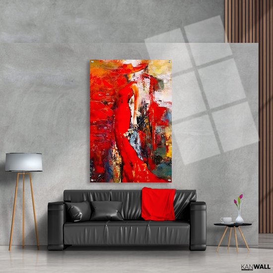 Luxe Plexiglas Schilderij Abstract Red | 75x100 | Woonkamer | Slaapkamer | Kantoor | Muziek | Design | Art | Modern | ** 5MM DIK**