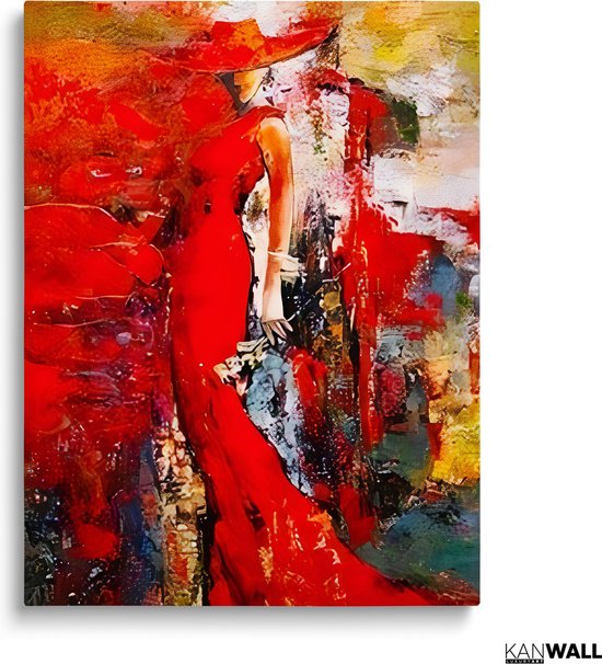 Tableau Plexiglas Luxe Abstrait Rouge | 40 x 60 | Salle de séjour | Chambre à coucher | Bureau | Musique | Design | Art | Moderne | ** 5 MM D'ÉPAISSEUR **