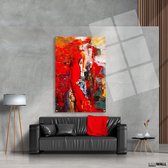 Tableau Plexiglas Luxe Abstrait Rouge | 40 x 60 | Salle de séjour | Chambre à coucher | Bureau | Musique | Design | Art | Moderne | ** 5 MM D'ÉPAISSEUR **