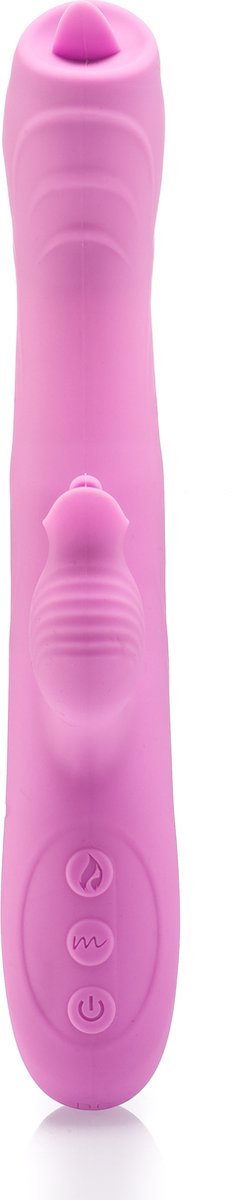 Goedkoopste ZENN - verwarmende vibrator, clitoris, stotend, 2 zachte warme tongen, flexibel materiaal, extern en intern, 7 vibratie standen, USB oplaadbaar, waterdicht