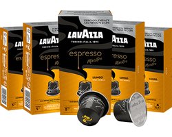 Lavazza Espresso Lungo Koffiecups - 100 Nespresso Cups - 100% Arabica Koffie - Intensiteit: 5/13 - 10 x 10 Aluminium Capsules