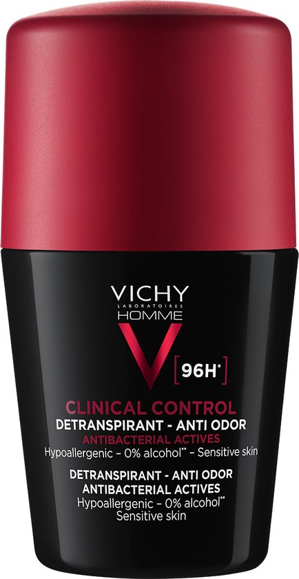 Vichy Homme Deodorant Clinical Control 96U 50ml tegen overmatige  transpiratie - roller... | bol.com