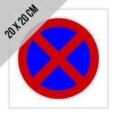 Sticker/ pictogram | Parkeren en stilstaan verboden | 20 x 20 cm | Poort vrijhouden | Parkeerverbod | Parkeren verboden | Vierkant | Folie | Verbodsbord | Waterafstotend | Permanente lijm | 3 stuks